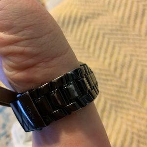 Guess black metal watch